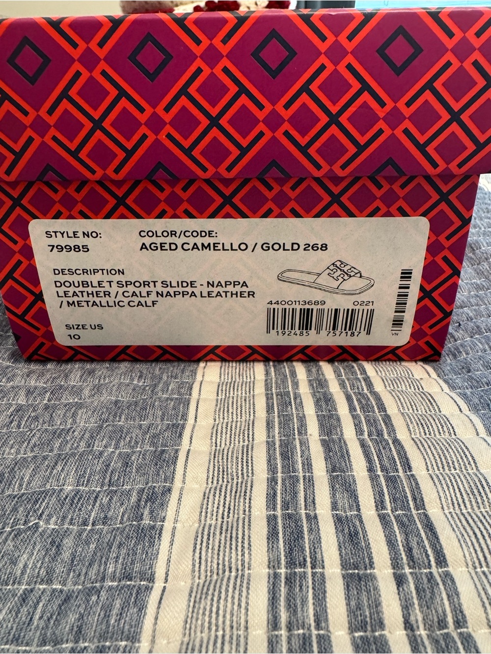 Tory Burch Aged Camello / Gold Slide Sandals